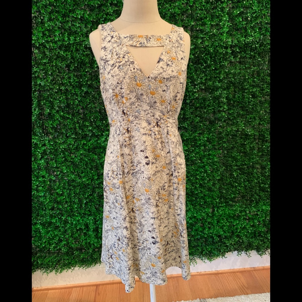 Floral Anthropologie silk dress